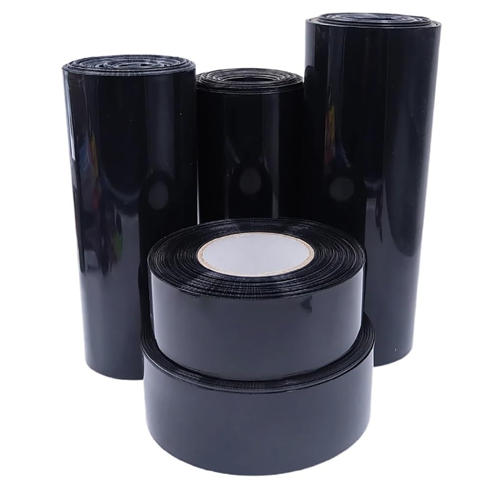 Tubo termorretráctil de PVC Negro de 8 Metros - Envoltura aislada Ajustable 1 Pieza(188mm Width)