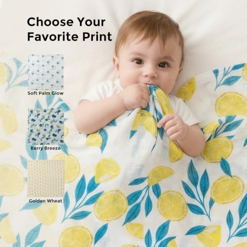 Image of Momcozy Muslin Swaddle Blankets, 4-Pack Breathable and Skin-Friendly Receiving Blankets, Swaddle Blanket Shower Gifts & Baby Registry Essentials, Large 47 inchx47 inch, Island Breeze