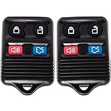 Key Fob Keyless Entry Remote - Replacement Keys Car Accessories (Pack of 2) 4-Button Best for Ford Lincoln Mazda Mercury - Fobs Control Battery & Hardware Chip, Holder Case Cover Clicker Transmitter