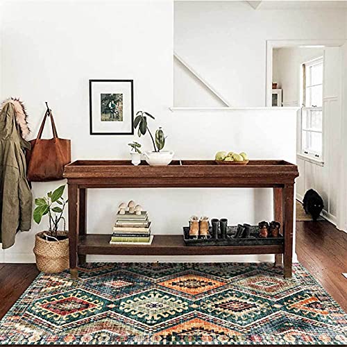 Retro Perzische stijl tapijt groene geometrische etnische woonkamer keuken woondecoratie area tapijt slaapkamer… - Afbeelding 3