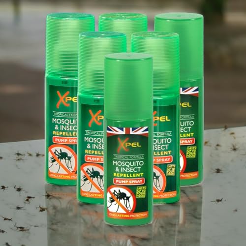6 x 70ml Xpel Mosquito Insect Fly Bite Repellent Tropical Formula Pump Spray (420ml)