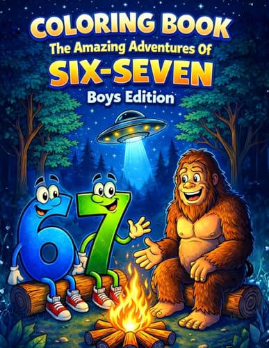 67 Coloring Book - The Amazing Adventures of Six-Seven - Boys Edition, 6-7 Viral Meme for Boys, Tweens and Teens with 50+ Cool Pages image 2