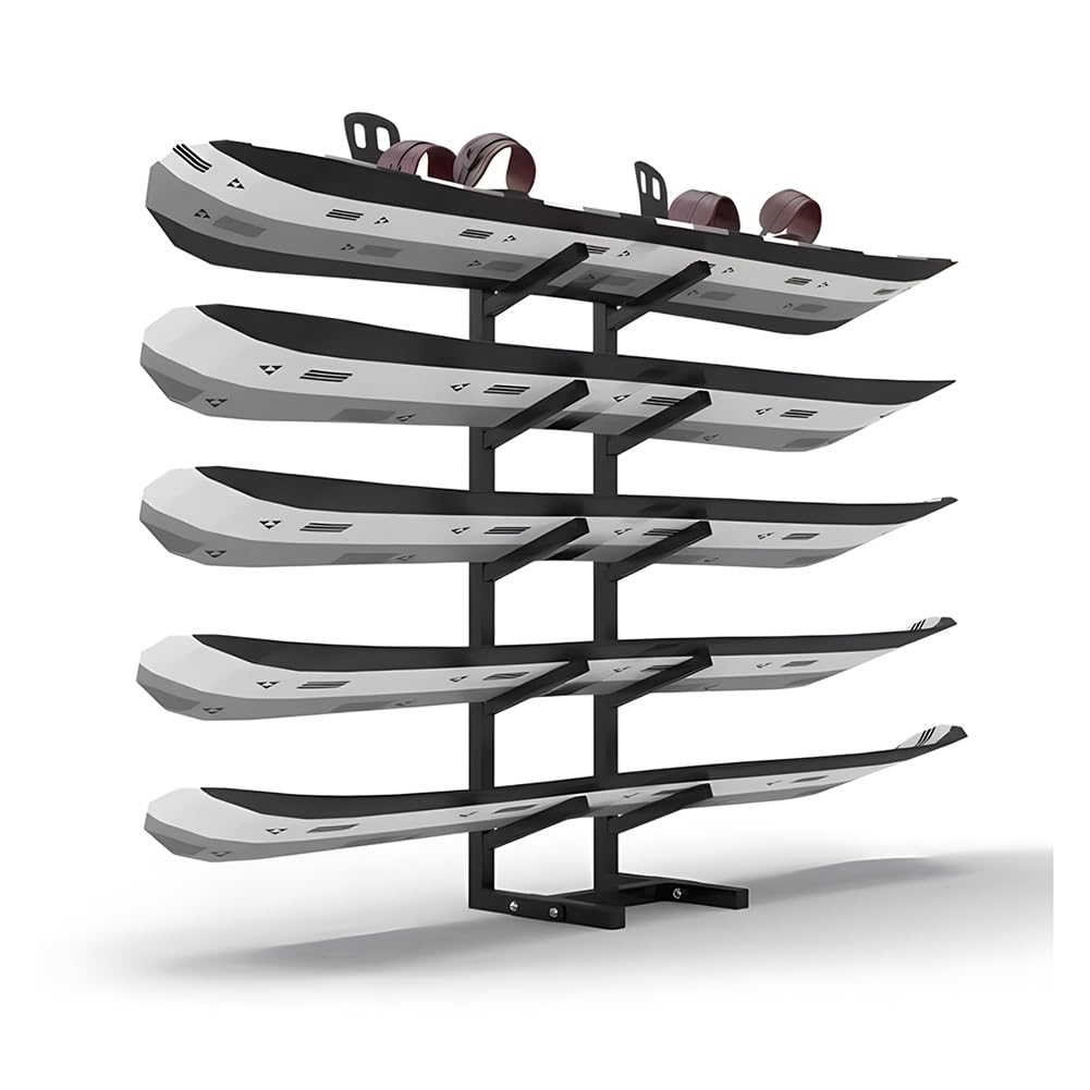Generisch Snowboard-Präsentationsständer aus Metall, freistehender Organizer für Heim-Fitnessstudio und Garage, Aufbewahrungsständer für Musterboards, Sportmattenhalter, kompakt 35 x 25 x 84 cm (14 x