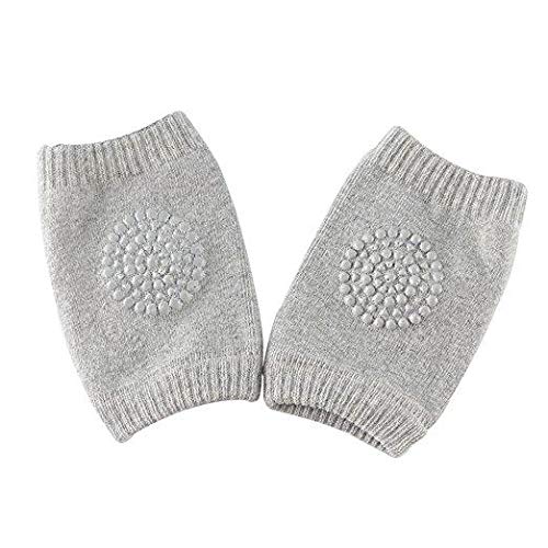 Baby Elbow Crawling Anti-slip Knee Protector Breathable Knee Pad (Llight Grey)