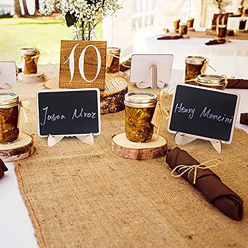 Mini letreros de pizarra de madera con caballete para bufé y bodas 4