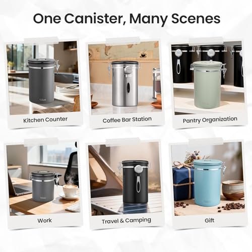 Veken Coffee Canister, Airtight Stainless Steel