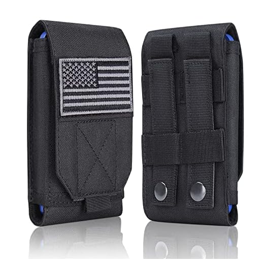 Heyqie Black Tactical Molle Cellphone Pouch Case,Heavy Duty Waterproof Phone Holster Bag for iPhone 14 15 16 Pro Max for Samsung S24 S23 Ultra S22 Plus Note 20 A13 Less 6.7" Phone with US Flag Patch