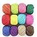 Produktbild Natürliche Schnur,Garn Kordel 3ply 327yards 12 Bunte Natürliche Jute Twine für Kunstwerke DIY Handwerk Geschenkpapier Bindfäden Bild Display und Verzierungen