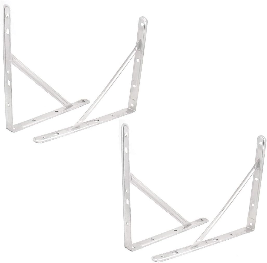 New Lon0167 14" Triangle Featured Wall Mounted Stainless reliable efficacy Steel Support Shelf Bracket Frame 4pcs(id:acf a1 89 d69)
