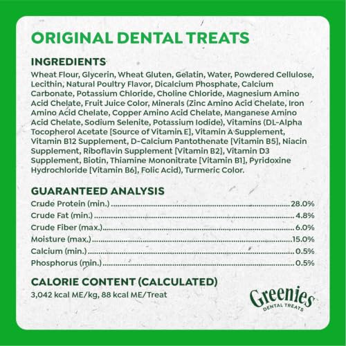 Image of Greenies Regular Dental Dog Treats, Original Chicken Flavor, 18 Count