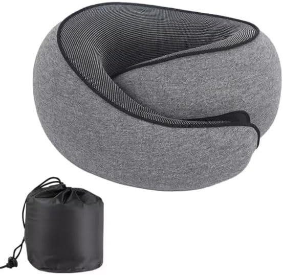 Neck Travel Pillow | Memory Foam Pillow for Comfort on Airplane | Compact and Ergonomic Design for Travel, Car Rides, and Home Use | Ideal for Adults and Kids
