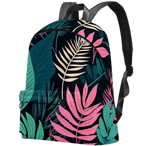 Sac à dos de voyage imprimé tropical abstrait 17.3x13.7x5.5 pouces unique