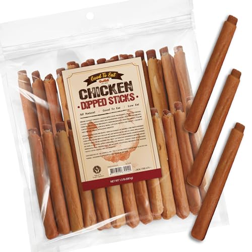 Gootoe Chicken Dog Treats – Chicken Dipped Sticks 1.5 lb – All Natural, Grain-Free, Low Fat, Premium Training Chews, Healthy & Easily Digestible