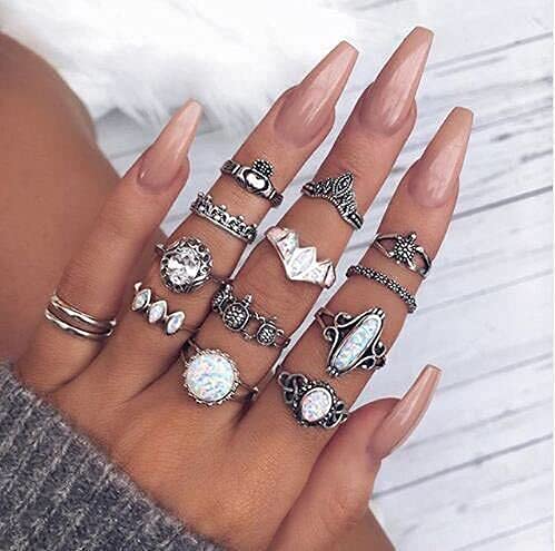 Zz Zinfandel 63Pcs Vintage Silver Knuckle Ring Set For Women, Ring Set For Teen Girls, Bohemian Stackable Joint Finger Rings #TOP7