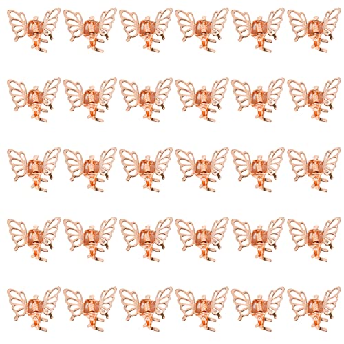 30 pinzas pequeñas mariposa rose gold miniatura 1