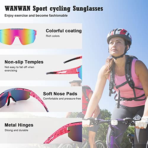 Wanwan Men Women Cycling Sunglasses, 80S Sport Baseball Mirrored Sun Glasses For Youth Adults Running Softball #TOP5