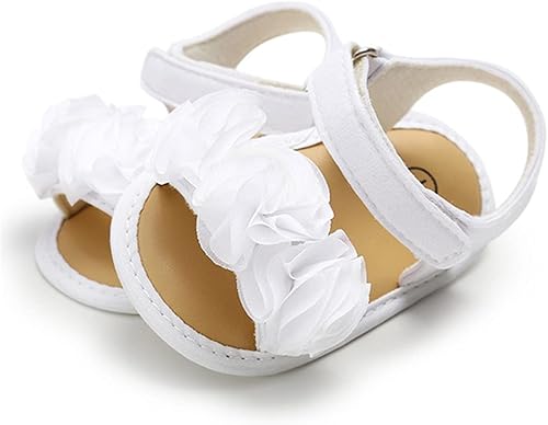 Miniatura 4 de COSANKIM Sandalias de verano para bebés y niñas con suela suave de flores, zapatos de vestir para cuna, recién nacidos, para recién nacidos, para