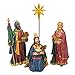 Three Kings Gifts Magi, Wise Men, Christmas Star, Angel, Shepherds, Sheep, Holy Family, Jesus in Manger, Real Gold in Trunk, Nativity Scene Set & Figures, 11-Pieces, for 7 inch Scale Collection