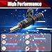 MACAX Set of 6 Fuel Injectors 13537531634 FJ748 Replacement Compatible with BMW 125i 128i 323i 325i 325xi 328i 328xi 330i 330xi 525i 525xi 528i 528xi 530i 530xi X1 X3 X5 Z4 3.0L - Replaces 7531634