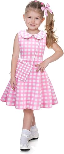 Miniatura 2 de Vestidos de disfraz para niñas, vestido de cosplay de muñeca rosa con accesorios