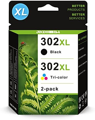 302 XL Ink Cartridges Combo Pack, High Yield, 302 Ink Cartridges Black and Color Remanufactured for HP302 XL 302XL for HP Envy 4520 4527 OfficeJet 3830 3831 4650 DeskJet 3630 1110 Printer (2 Pack)