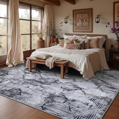 Image of Medallion Vintage Look Carpet for Living Room Bedroom Dining Room | Washable Area Rug with Non Slip TPR Backing | Modern Floor Carpet for Home(Design04-5x7 Feet)
