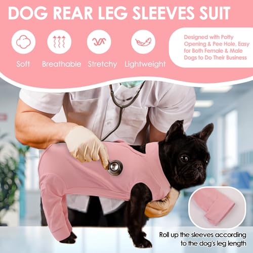 Image of KOESON Dog Recovery Suit Hind Leg, Recovery Sleeve for Female Male Dogs, Doggie Leg Sleeve to Stop Licking, Pet Rear Leg Wound Cover, Dog Spay Onesie for Wound Heal Care