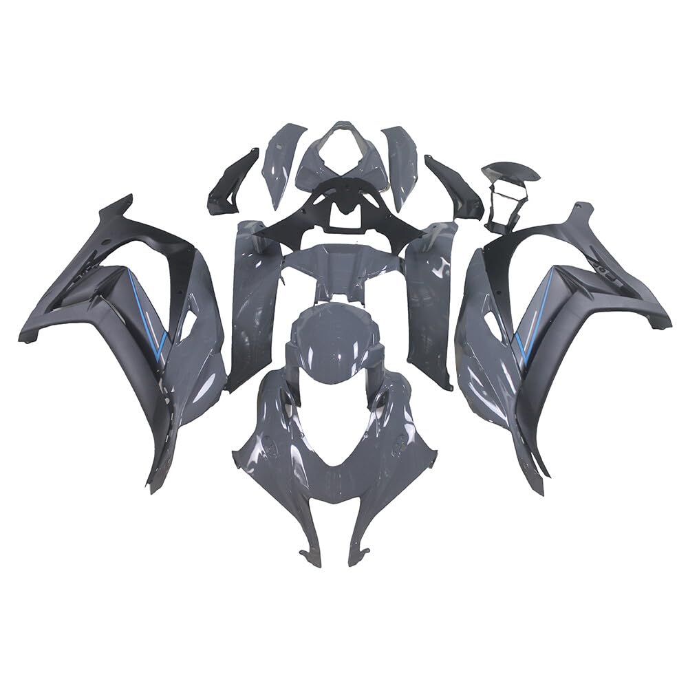 Injection Cement Grey Complete Fairing Kit Fit for Kawasaki ZX10R 2016 2017 2018 2019 2020 ZX-10R Ninja 16 17 18 19 20 ZX10R 2016-2020 Fairings ABS Plastic Motorcycle Bodywork Body Kit Body Frame
