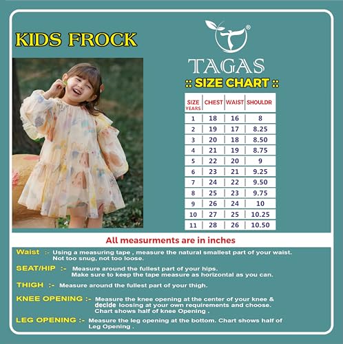 Image of TAGAS Dress for Girls II Baby Girl Dress||Frock for Girls|Casual wear for Kids Dresses|| Knee-Length