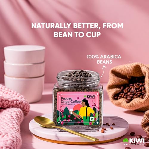 Image of Kiwi Kisan Window - Freeze Dried Instant Coffee,150gm (80+ Cups) | 100% Arabica Beans | Bold & Rich Taste | No Chicory - No Preservatives | Perfect for Hot & Cold Coffee