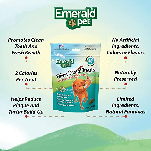 Feline Dental Treats — Tasty And Crunchy Cat Dental Treats Grain Free — Natural Dental Treats To Clean Cat Teeth, Freshen Cat Breath, And Reduce Plaque And Tartar Buildup — Ocean Fish Treats, 3 Oz #TOP3