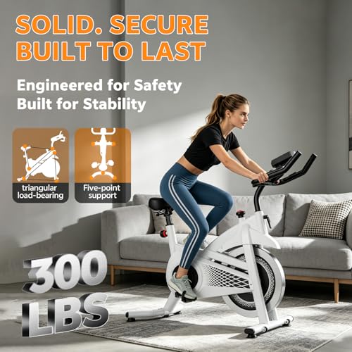 Image of Exercise Bike Stationary Bike Indoor Cycling Bicycle for Home Gym Spinning Bike 300 lbs Weight Capacity Adjustable Seat /Handlebar for Office Cardio Workout