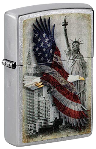 Zippo Lighter: Bald Eagle and New York City - Street Chrome 81410