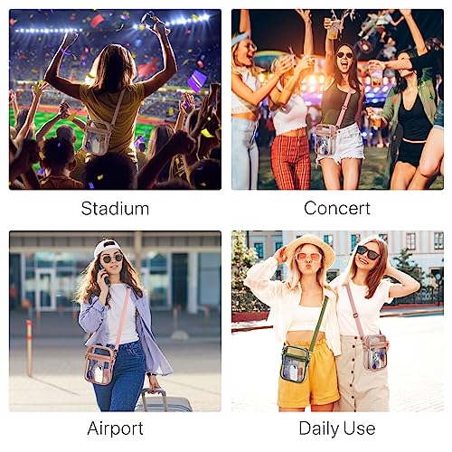 Image of PACKISM Clear Bag for Stadium Events - Clear Purses for Women Transparent Crossbody Messenger Bag for Concerts Game Day