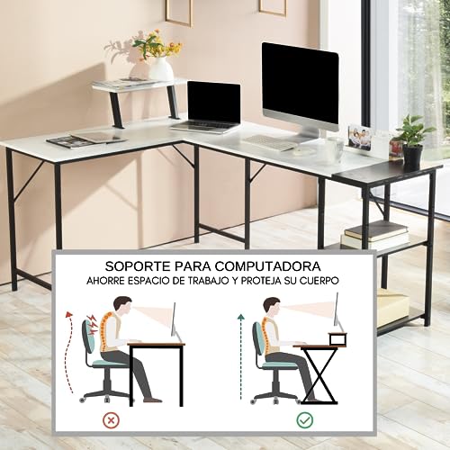 Listado y reviews de Escritorio esquinero blanco que Puedes comprar On-line. 28 Imagen adicional