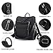 ZOCILOR Women's Fashion Backpack Purse Multipurpose Design Convertible Satchel Handbags and Shoulder Bag PU Leather Travel bag (Black Nylon)