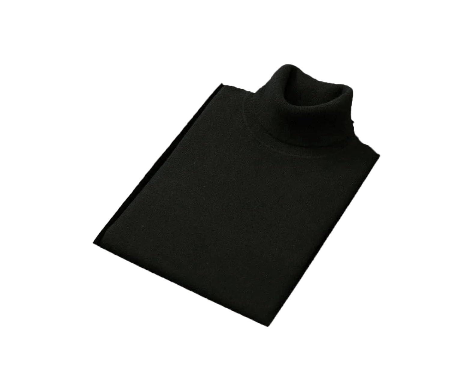 Suéter de cuello alto para hombre, cálido, suelto, color liso, suéter de punto cálido