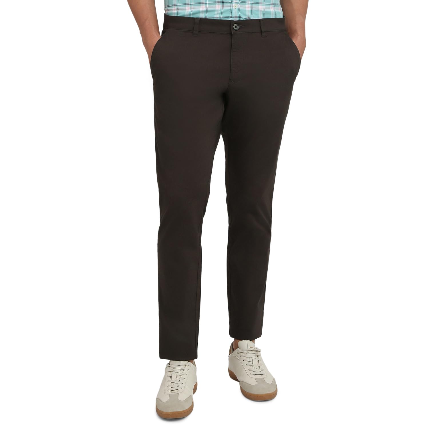 parx Men Low Rise Tapered Fit Solid-Dobby Pattern Cotton Blend Flat Front Casual Trouser-picture-26