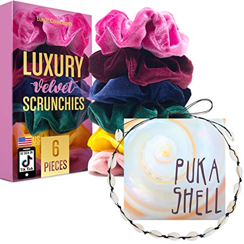 6 Big Scrunchies for Hair, Luxury Velvet Hair Scrunchies, Oversized Scrunchie Set, Giant Scrunchies, Extra Large Scrunchies, Large Scrunchies for Hair - Hair Scrunchies for Thick Hair & Thin Hair