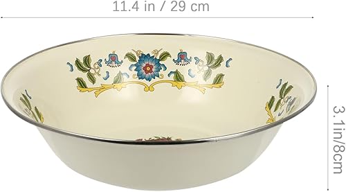 Miniatura 5 de DOITOOL Cuenco de mezcla vintage esmaltado, cuenco de mezcla de ensalada de esmalte vintage, lavabo de lavado, cuenco de sopa, cuenco de sopa,