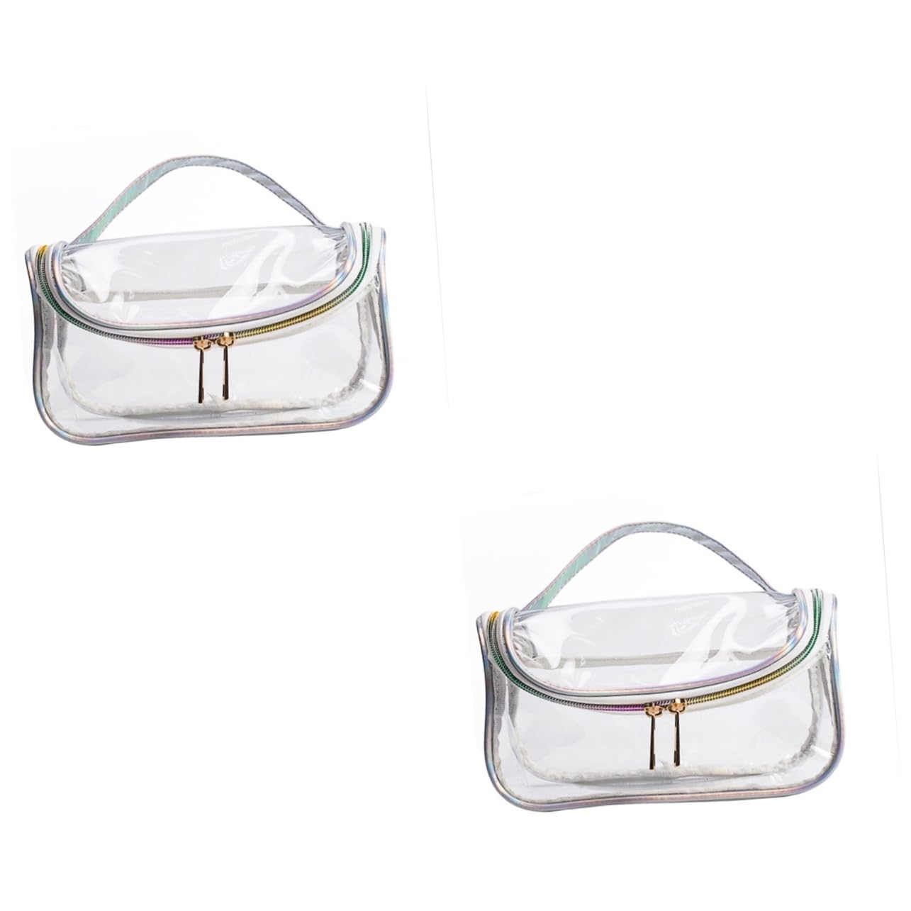 Ipetboom 2piezas Bolsa De Maquillaje Transparente De Viaje Neceser Cosmético Portátil Gran Capacidad Multifuncional y Ligera para Mujeres para Artículos De Higiene y Cosméticos