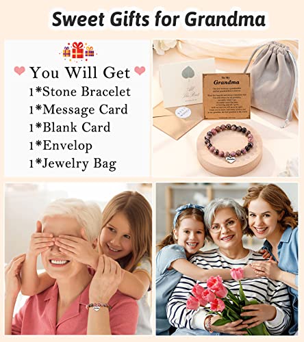 Image of Heart Charm Bracelet for Nana Grandma Bonus Mom Birthday Gifts