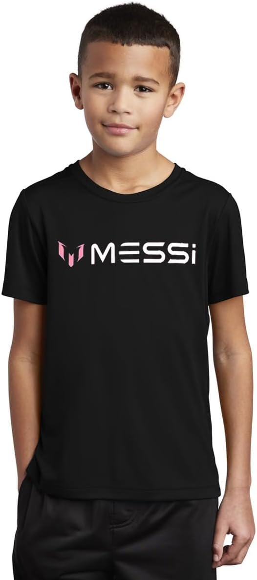 Messi Lifestyle Collection Boys Size 4-20 Classic Pointing Up Logo Performance Soccer Jersey Shirt