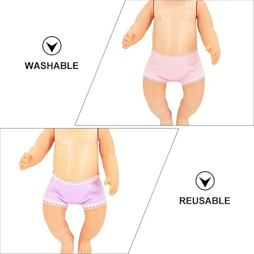 Miniatura 9 de EXCEART 2 piezas de 18 pulgadas para muñecas de tela, ropa interior de tela, ropa interior de muñeca América para niñas, pañales de muñeca para