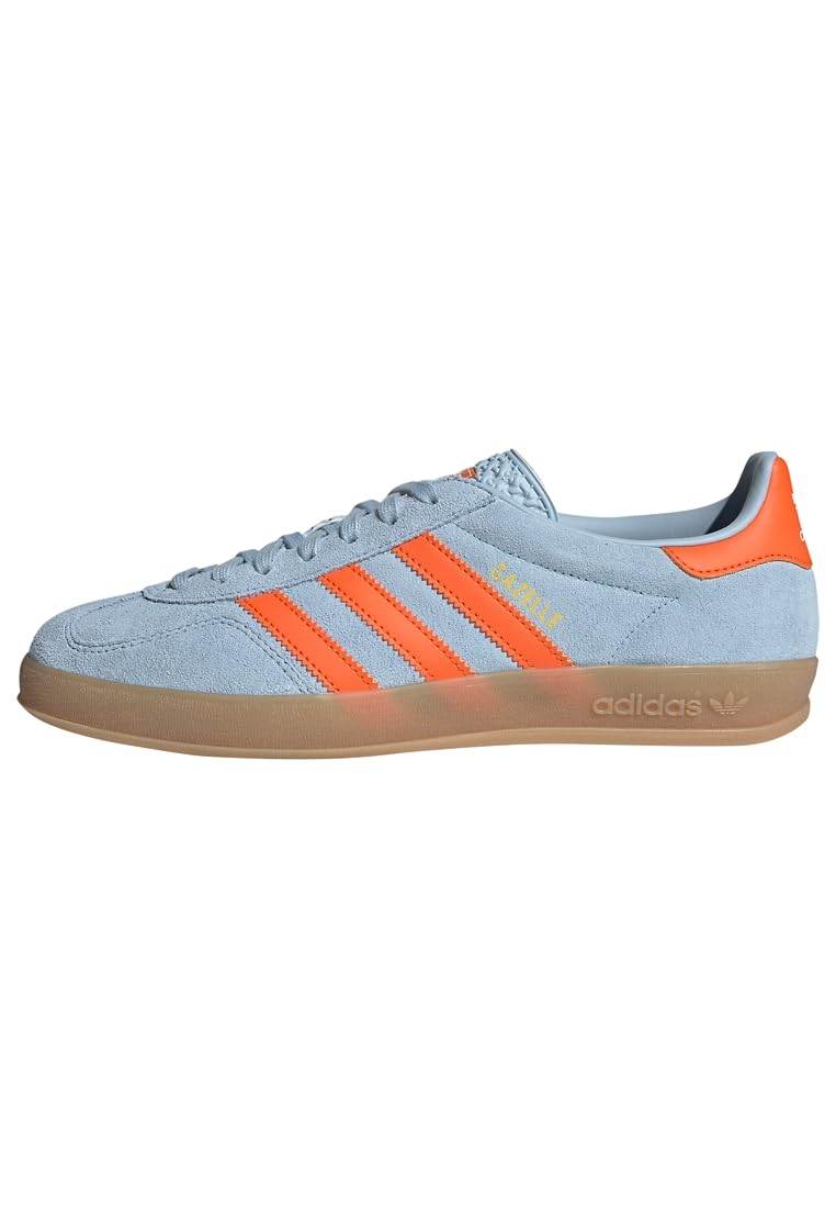 adidas Gazelle Indoor Men's Shoes, Wonder Blue/Orange/Cloud White, Size 8.5