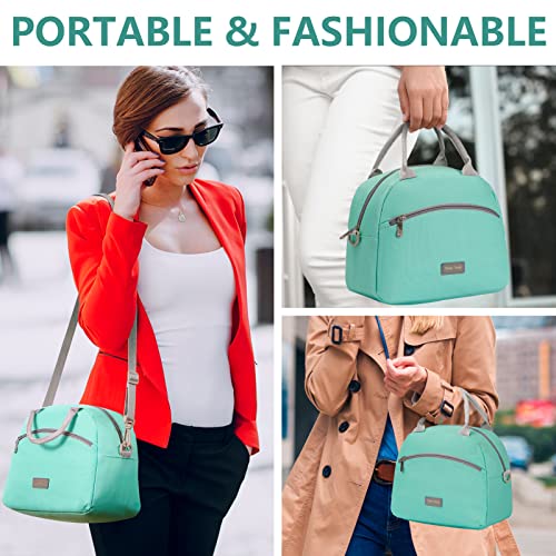 Lunch Bag Women Insulated Lunch Bag For Men Waterproof Lunch Cooler Bag Insulated Lunch Box For Women Portable Reusable Lunch Bag Two-Tone,With Adjustable Straps Can Be Used For Work,Green&Grey #TOP6