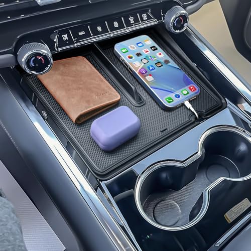EDBETOS Front Center Console Organizer Tray Compatible with 2025 2026 Chevy Suburban/Tahoe Accessories Interior Console Compartment Cover Hidden Organizer (Full Console w/Bucket Seats Only)