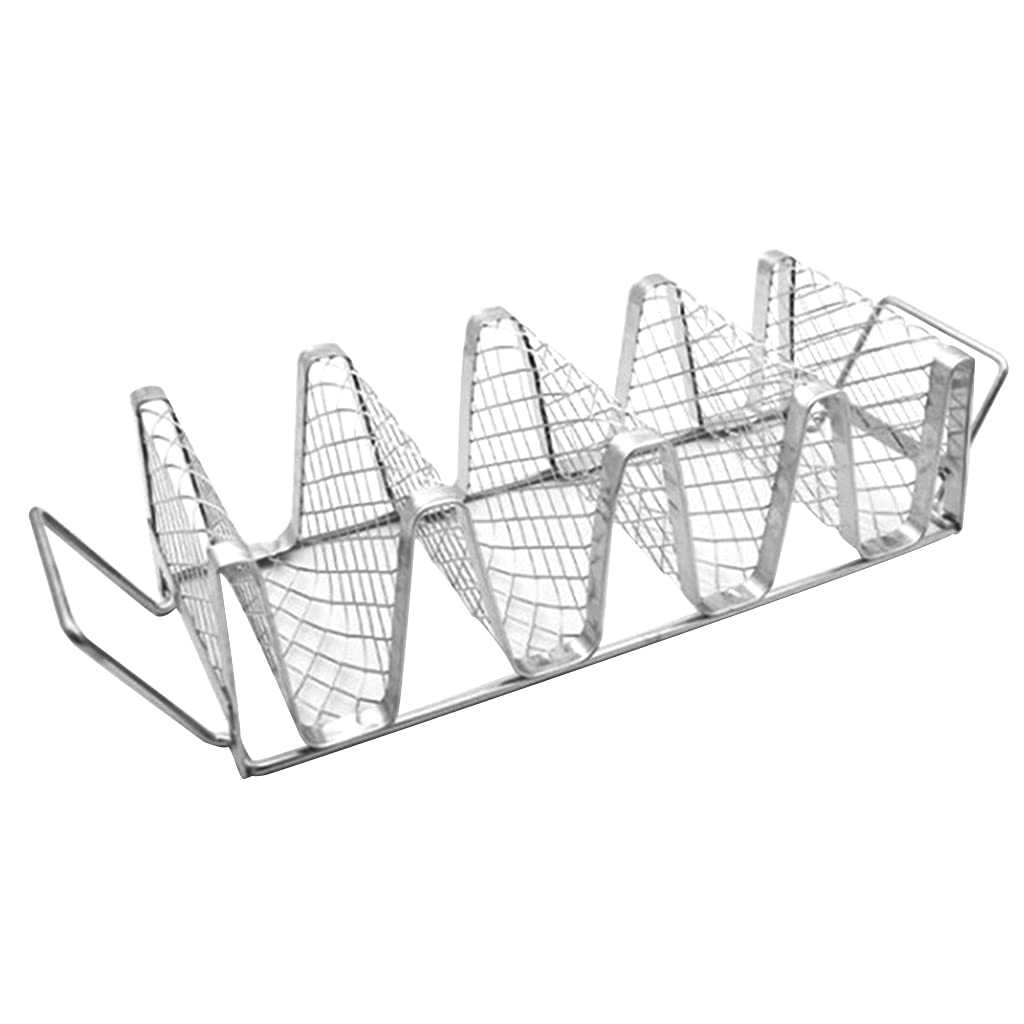 EXQIOUR 1 Pack Premium Holder Stands Stainless Steel Hold Up to 4 Tacos Each Rack Oven Safe for Baking Dishwasher Safe Serving Trays for Parties
