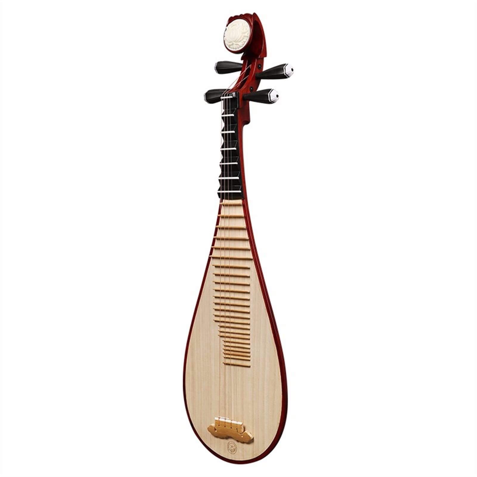 FLFL Hartholz Chinesische Lute Fine-Tuning-Welle Pipa-Palisander-Material-Materialtelefon-Farbe Wasser Hibiscus Pipa-Musikinstrument