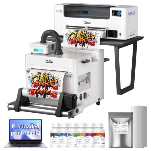 Image of DSV A3 DTF Printer with i3200 Industrial Printhead, Shaker,Purifier & PC - Complete Commercial DTF System, Ready to Run, 3X Speed vs L1800, Smart Auto-Clean, White Ink Stirring, 2-Year Ink Include